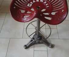 tractor seat high stool red