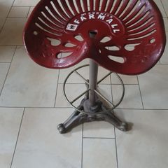 tractor seat high stool red