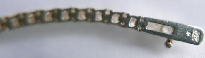 Vintage Sterling Silver 925 Tennis Bracelet  Cubic Zirconia Graduated Flexible Bangle Bracelet 16,7g