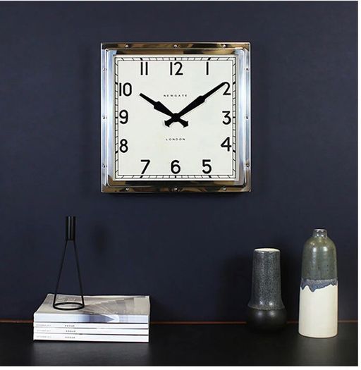 Newgate Quad Wallclock in stainless steel