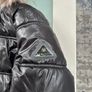 black quilted  jacket with fur hood from river island Image 10