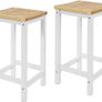Set of 2 Wooden Kitchen Stools with Footrest Image 2