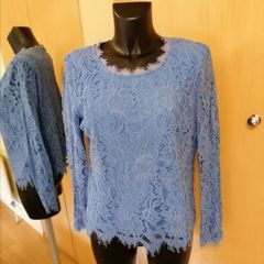 Women's Blouse Top Blue Lace NWT SIZE 14