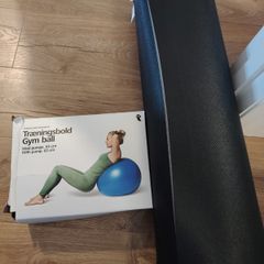Gym ball and yoga mat