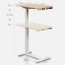 Electric Standing Desk on Wheels with Rechargeable Battery, Small Laptop Table for Bed & Sofa, 70 40cm, Overbed Table Height Adjustable Sit Stand Stand Up Desk, Home Office and Bedroom Desk, Oak Image 5