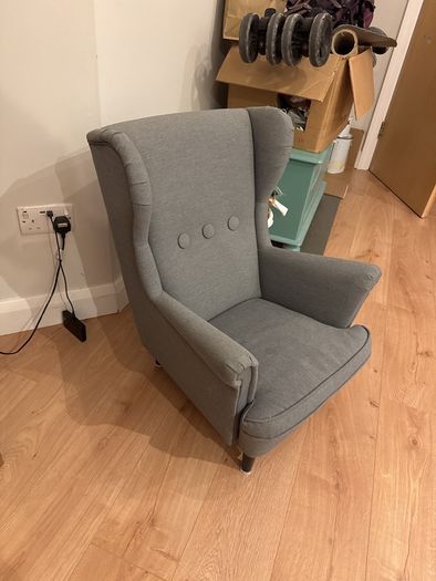 childrens armchair ikea grey.