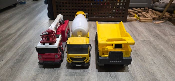 Mixer truck, Fire truck and Dump truck