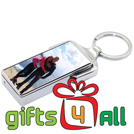 Personalised Photo USB Cigarette Lighter - Silver With Keyring
