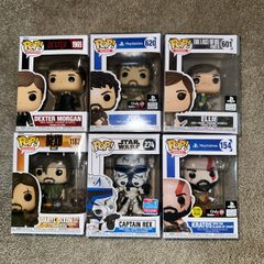 Funko Pop Bundle x6: Joel, Ellie, Captain Rex, Kratos, Dexter & Daryl Dixon