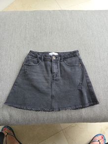 Zara girls black denim skirt age 8