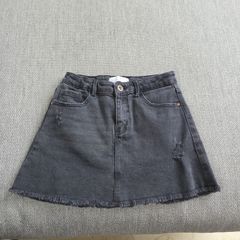 Zara girls black denim skirt age 8