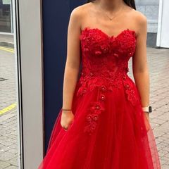 Red Strapless Debs Dress