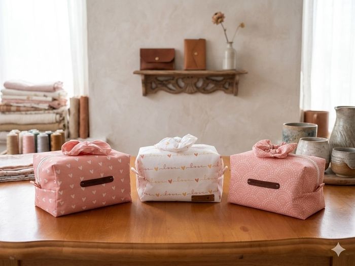 Handmade makeup bag with free gift
