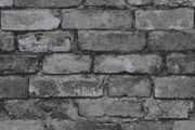 NEW SALE | Rustic Brick Wallpaper, Silver/Black