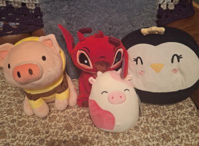 Plush toy bundle of 4 - Disney, Miniso, Squishmallow and Ale-hop