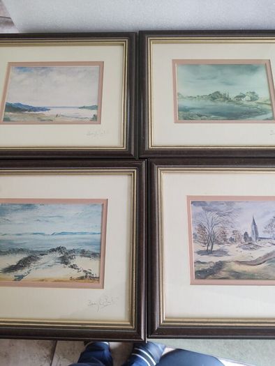 Set Of 4 Framed And Signed Photo Prints By Baryl Suitor Irish Artist.