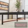 King Size Bed Frame Wood Headboard,Metal Image 3