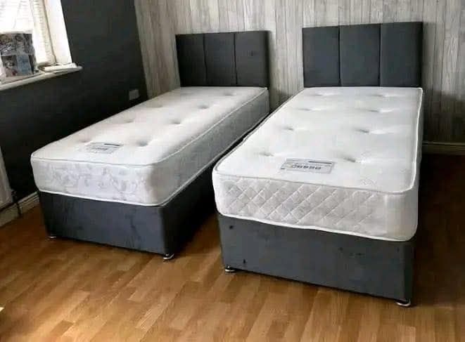 Single bed and mattress