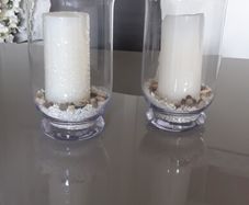Glass Candle Holders - Large x 2