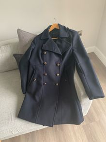 French Connection Navy Military Coat ....L....