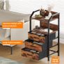 Bedside 2 Table with 3 Fabric Drawers & Open Shelf Image 5