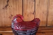 nesting hen glass dish