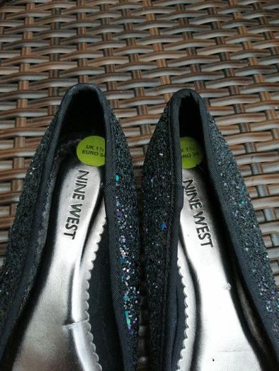 Nine West girls black glittery shoes