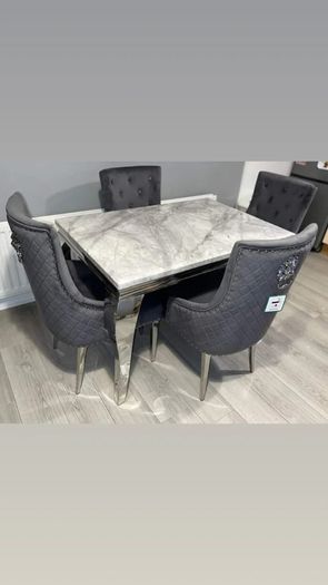 Marble Kitchen Dining Table With 6 Chairs