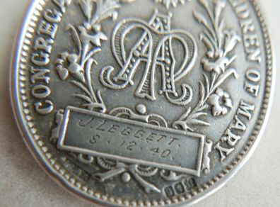 Vintage heavy Beautiful Irish Solid Sterling Silver Monstra Te Esse Matrem Medal by PQ&Co Dublin 1940 length 30,5" - 19,50g