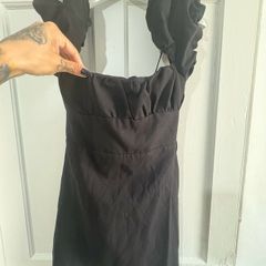 zara black dress with back laces