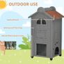 Solid Wood Cat Condos Natural Water Proof Outdoor 2-Floor Pet Shelter Image 4