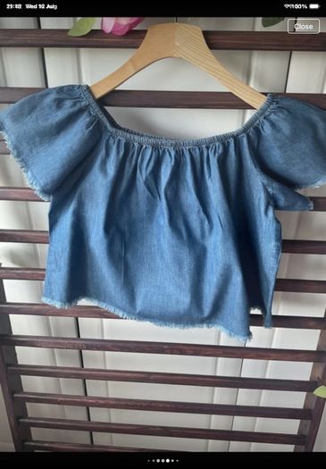 top betshka size medium denim off shoulder top