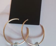 Pilgrim Gold Tone Hoop Earrings Clear Faceted Crystal Drop Danish Design New CAN POST