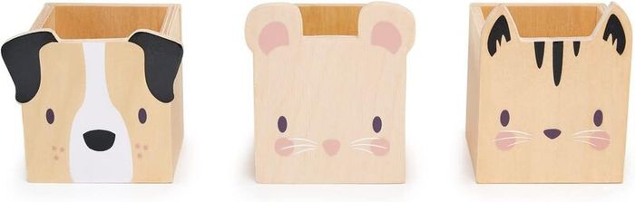 Tender Leaf Toys Pet Pencil Holders - Wooden Dog And Cat Desk Organiser and Tidy For Childrens Desks