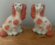 Staffordshire russet and tan antique dogs