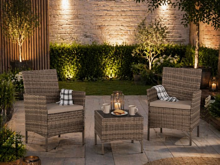 Rattan Garden Furniture Set  2 Chairs & Table ONLY 199 EURO