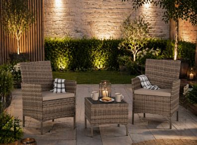Rattan Garden Furniture Set  2 Chairs & Table ONLY 199 EURO