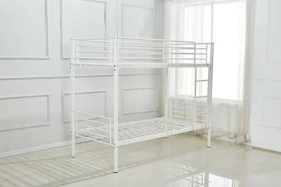 White Metal Single Bunk Bed Frame