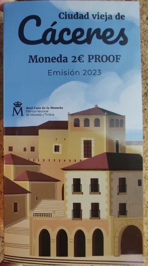 Spain 2 Euro Base Metals Proof Coin 2023 - Caceres World Heritage Site - 2 Euro Commemorative Coin