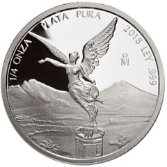2018 Mexico 1/4 oz Silver Coin Mexican Libertad Proof (In Capsule)