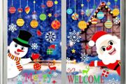 8 Sheet 120 Pieces Christmas Window Cling Snowflakes Decals Clings for Home/Shop Window Display (FREE POSTAGE)