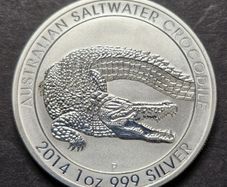 1 Oz Silver Saltwater Crocodile 2014 1 Dollar