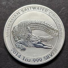 1 Oz Silver Saltwater Crocodile 2014 1 Dollar