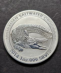 1 Oz Silver Saltwater Crocodile 2014 1 Dollar
