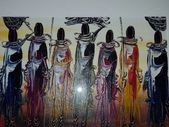 Painting on Canvas Oil Color Masai People Africa