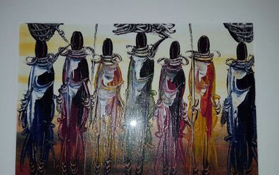 Painting on Canvas Oil Color Masai People Africa