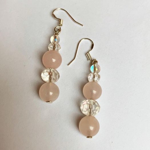 Handmade Rose Quartz Earrings