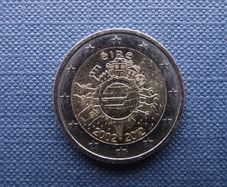 Ireland 2012 UNC 2 Euro Commemorative coin 'Ten Years of Euro'