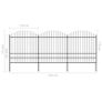 Garden Fence with Spear Top Steel (1.75-2)x5.1 m Black Image 5