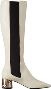 Pollini Ladies Stivale Full Leather Boots Ivory Colour EU 36 , UK 3 - 3.5 UK